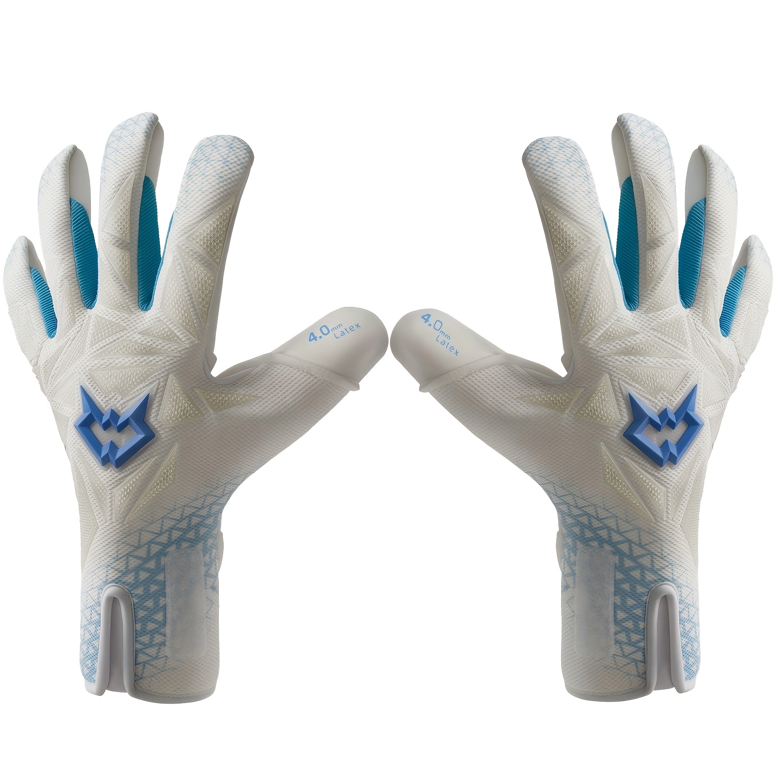 Blue-and-white goalkeeper gloves listed as WVVOU Pioneer