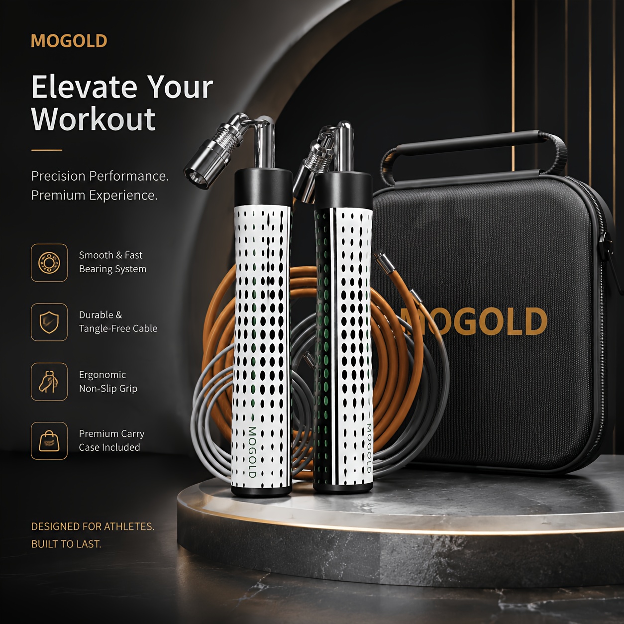 MOGOLD jump-rope kit with three rope options