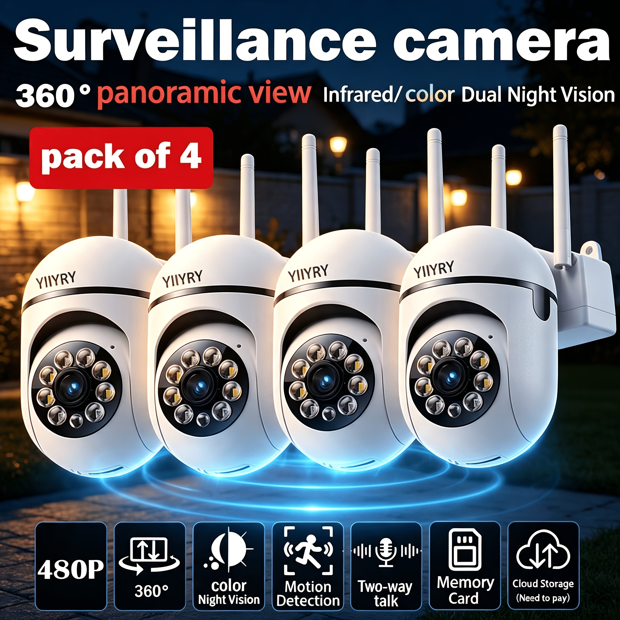 Four-camera 2.4 GHz Wi-Fi set