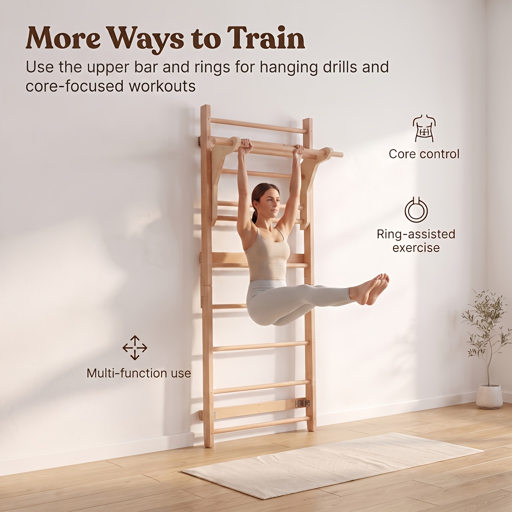 Wall-bar set for home strength and stretching