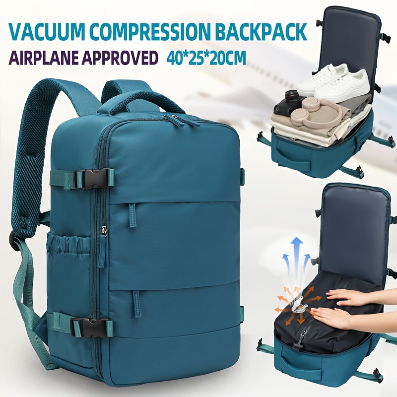 Vacuum-compression backpack and pump, listed 40 × 25 × 20 cm