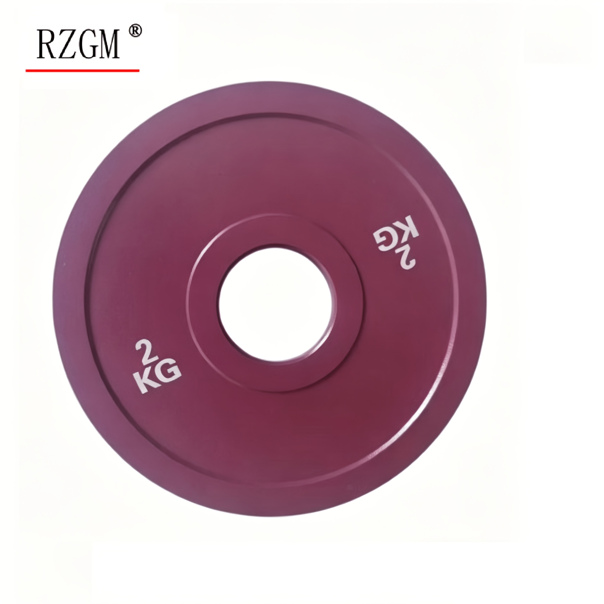 Red steel weight plate, listed 2 kg