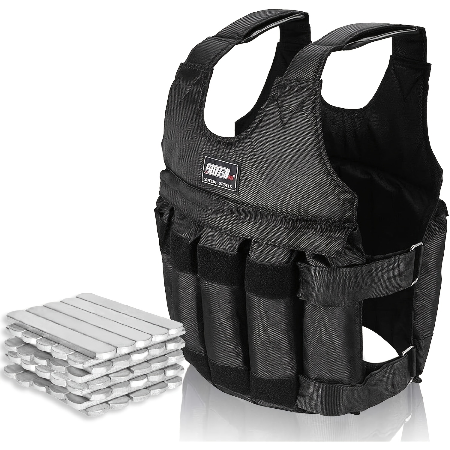 Adjustable weighted vest with shoulder padding