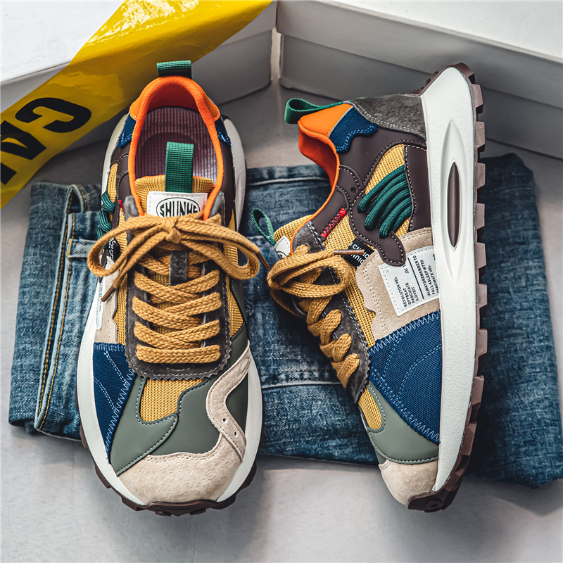 Men’s colour-block casual sneakers