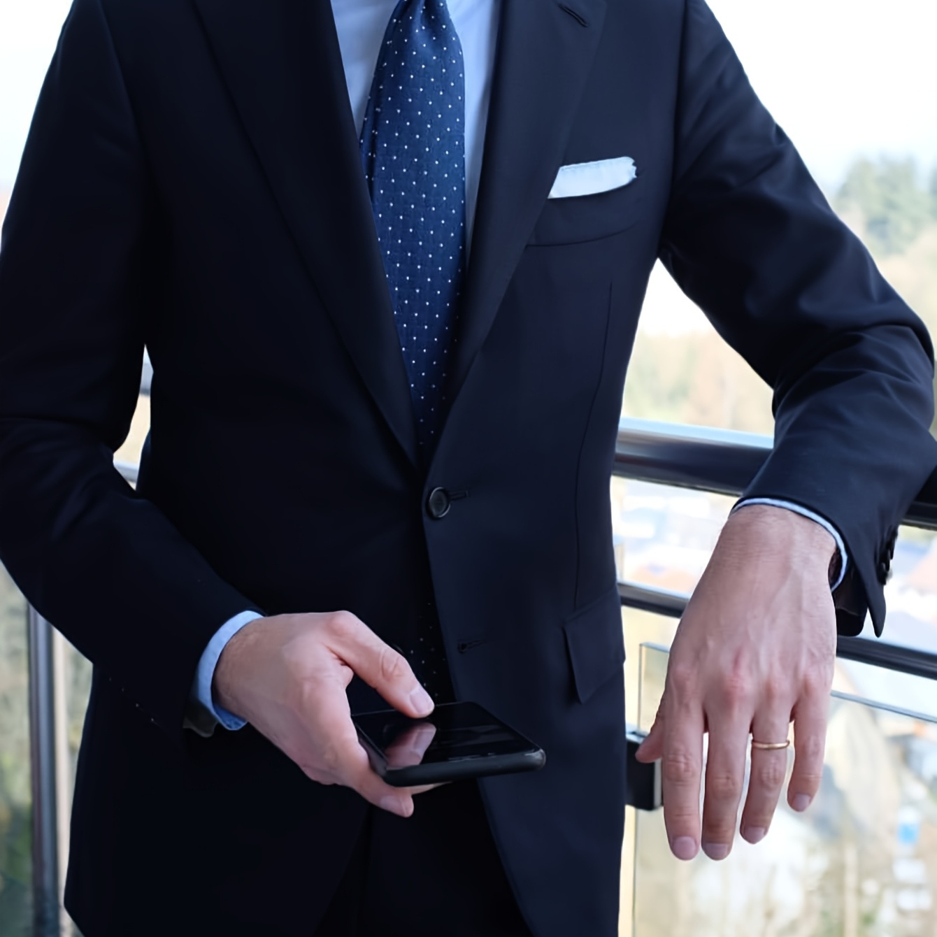 Two-button blazer with patterned detailing