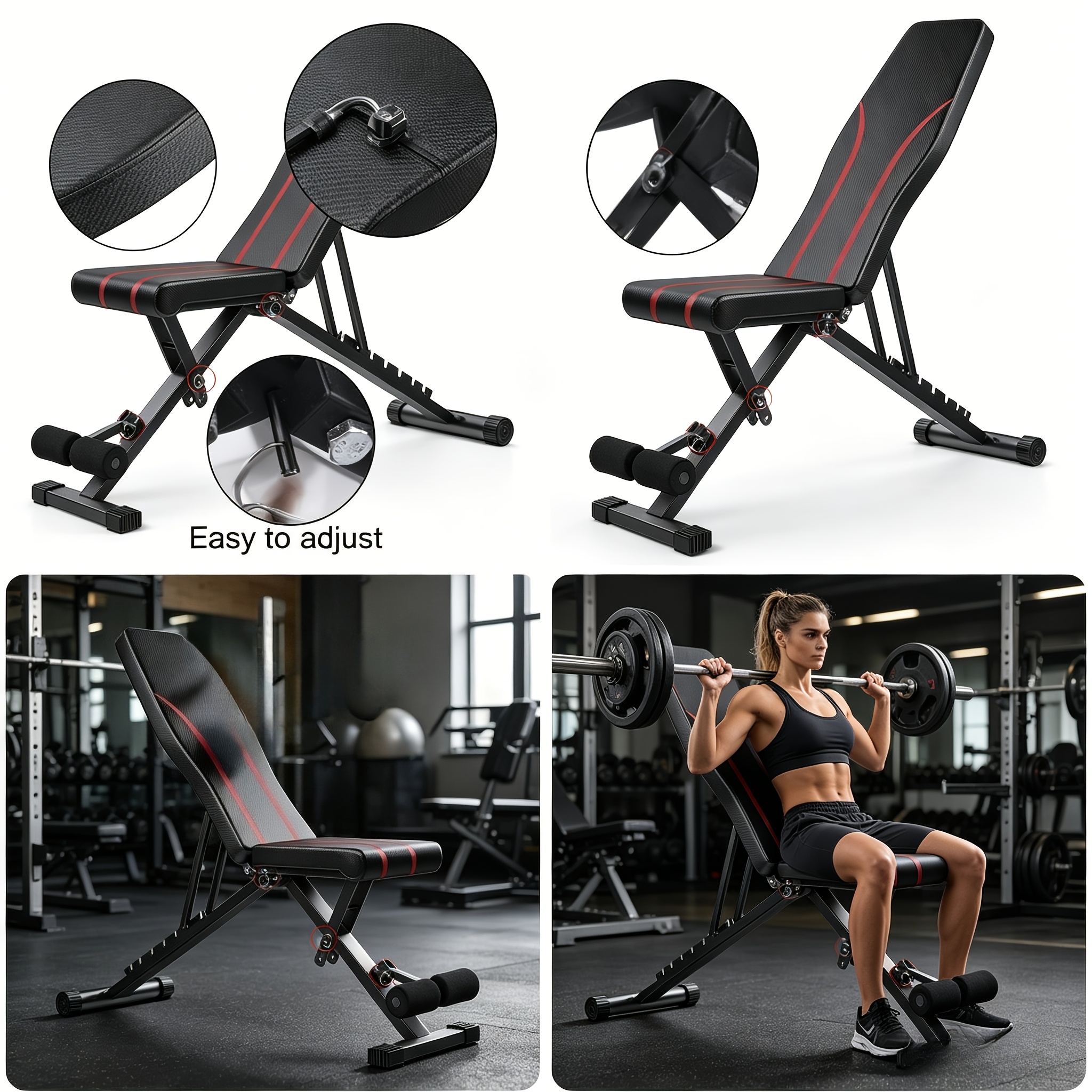 Folding multi-position dumbbell bench