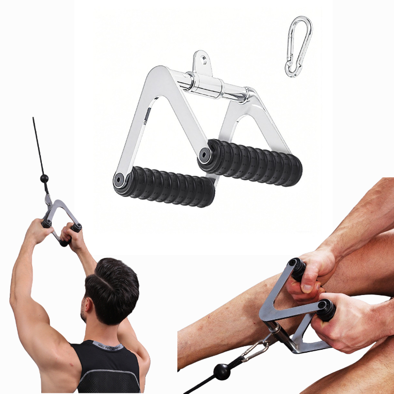 Metal V handle for rowing setups