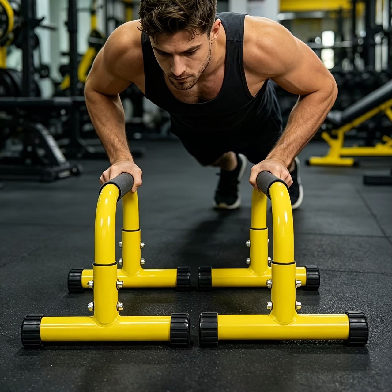 25.4 cm parallettes with foam grips