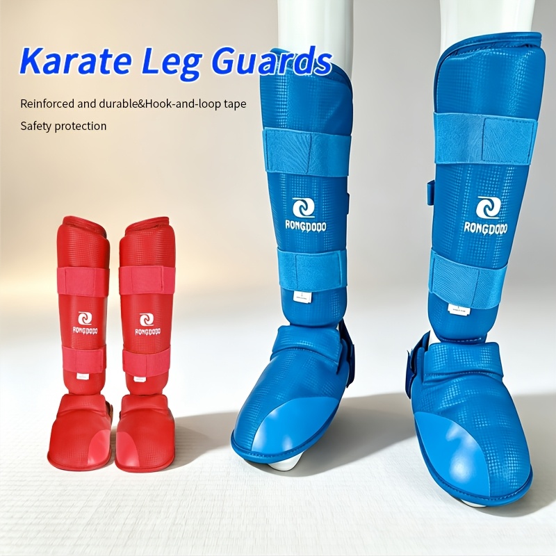 Combined taekwondo shin and foot protection