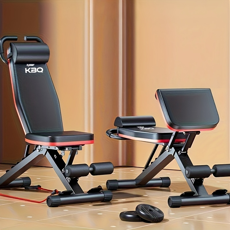 Folding training bench with headrest and handles