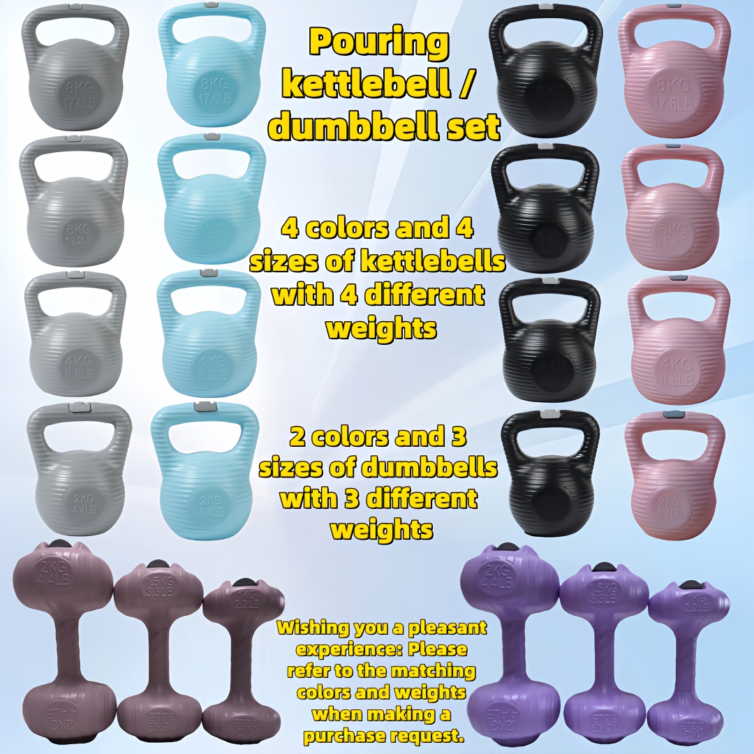 Ensemble haltères et kettlebells à remplir d’eau