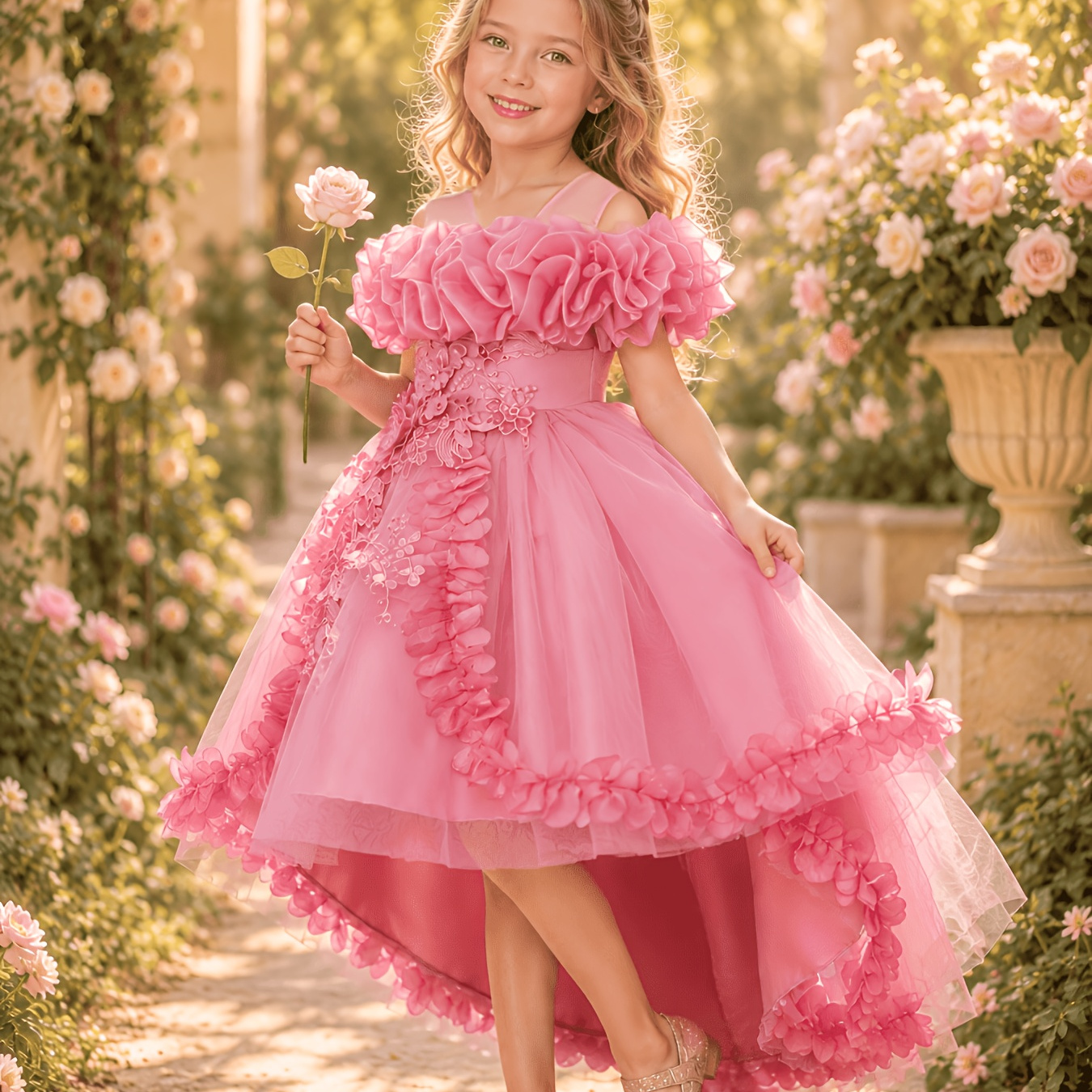 Robe de cérémonie enfant à une épaule