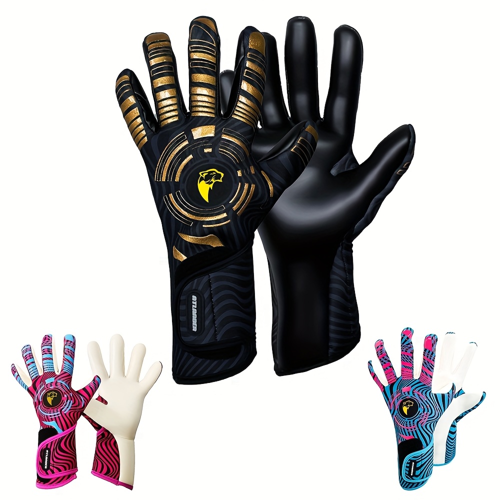 Adult latex goalkeeper gloves with wrist strap