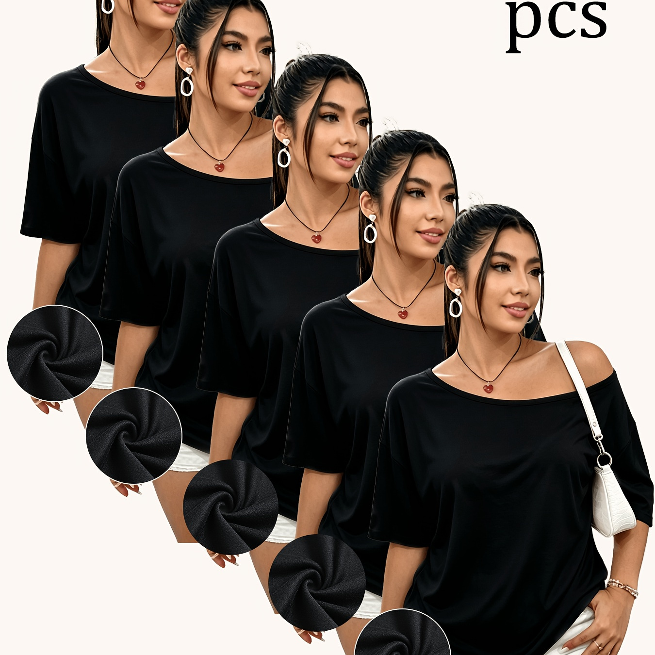 Five plus-size off-shoulder tops