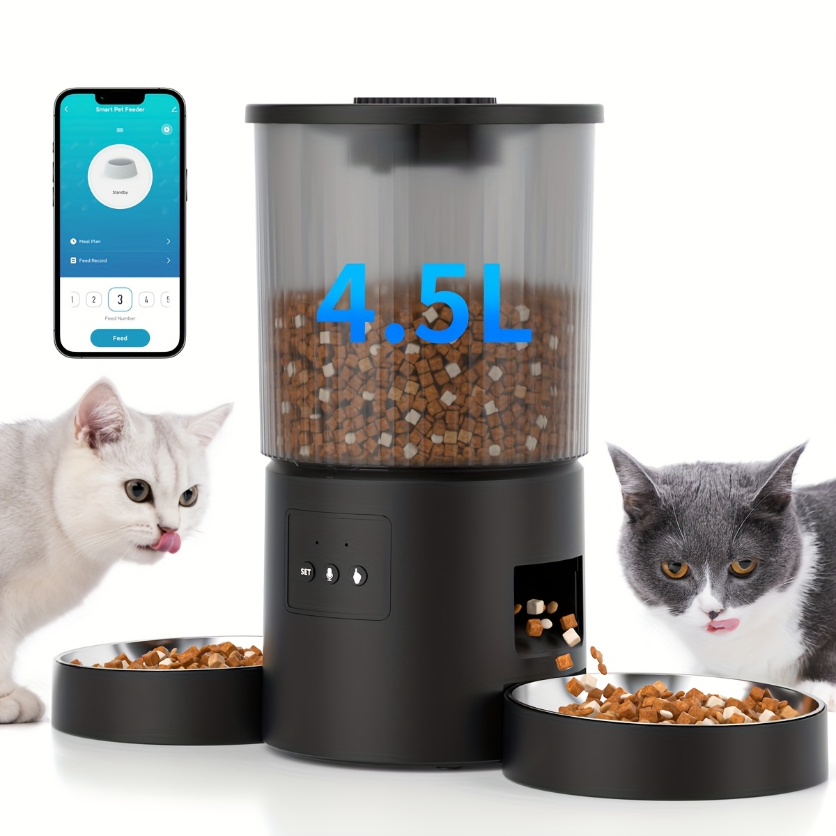 4.5 L connected feeder with two bowls