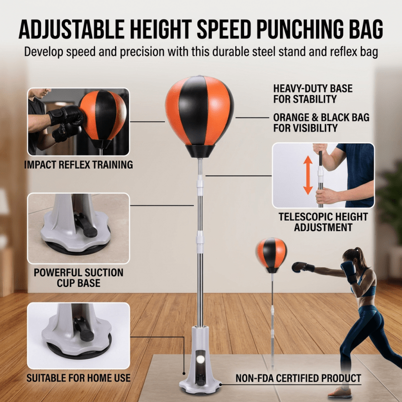 Height-adjustable standing reaction ball