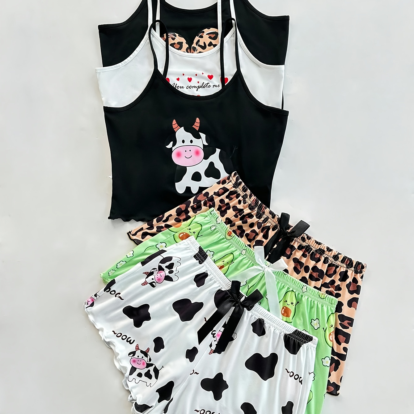 Printed camisole and shorts sleepwear bundle