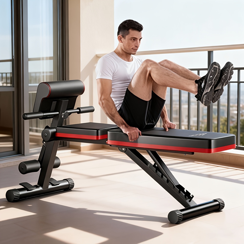 Folding weight bench with leg-curl module